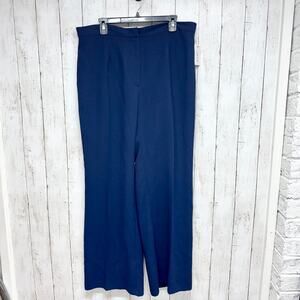 Connie Howard Pants Women Size 18 Navy Blue Pleated Front Trousers Pockets Zip